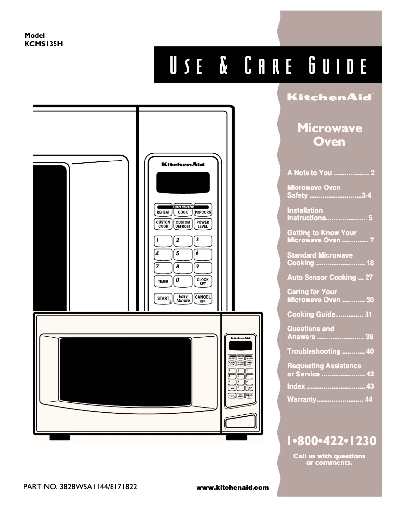 Page n°1 - Manuel utilisateur KitchenAid KCMS135HWH0