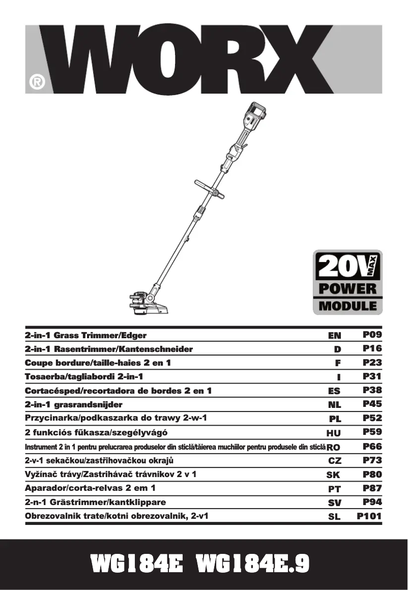 Page n°1 - Manuel utilisateur Worx WG184E.9