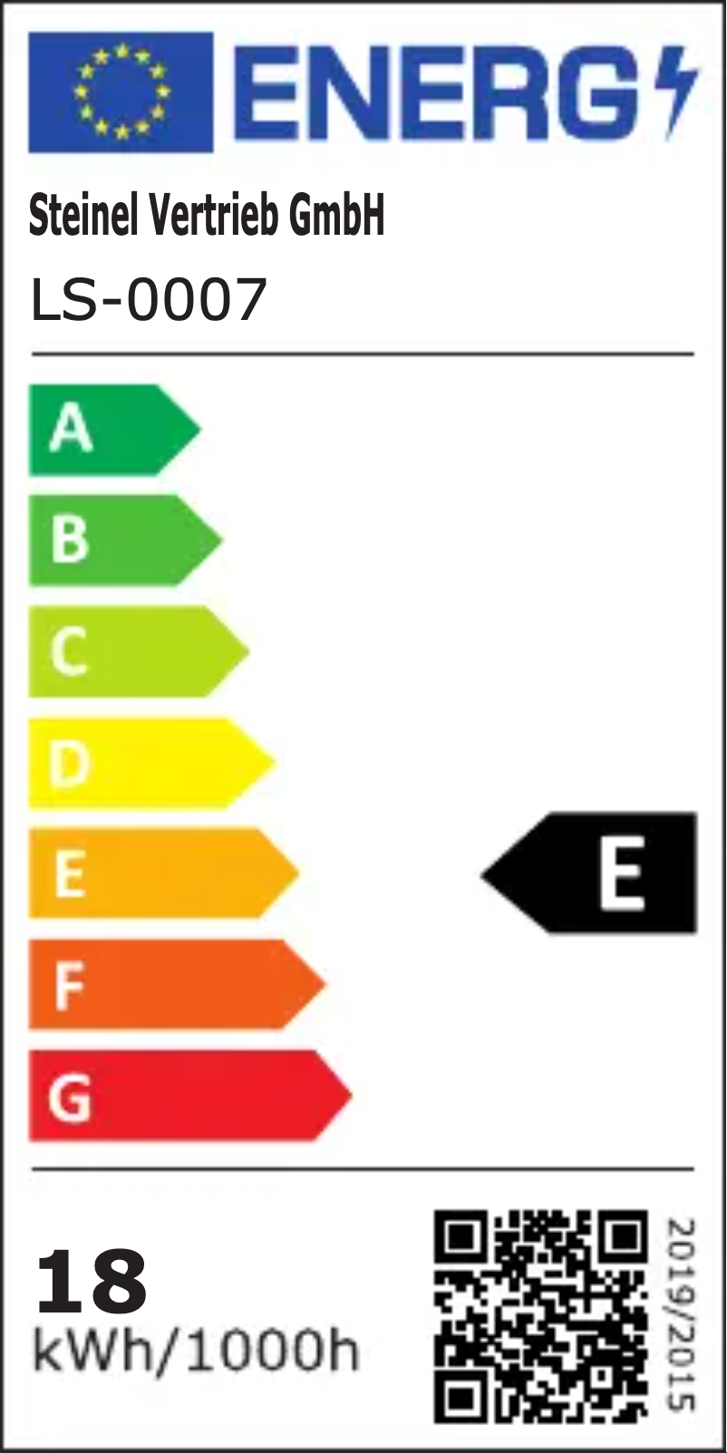 Page 1 de la notice Label énergétique Steinel RS 200 SC