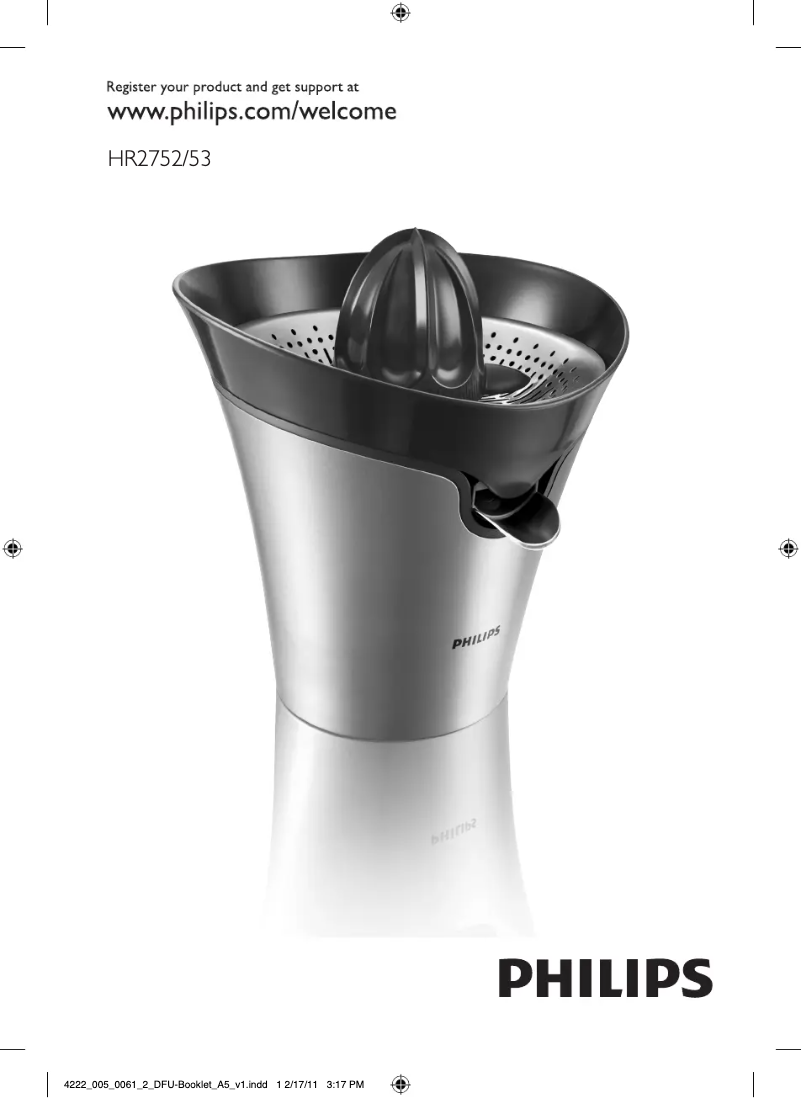 Page 1 de la notice Manuel utilisateur Philips HR2753
