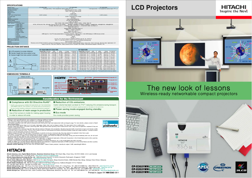 Page n°1 - Brochure Hitachi CP-X3021WN