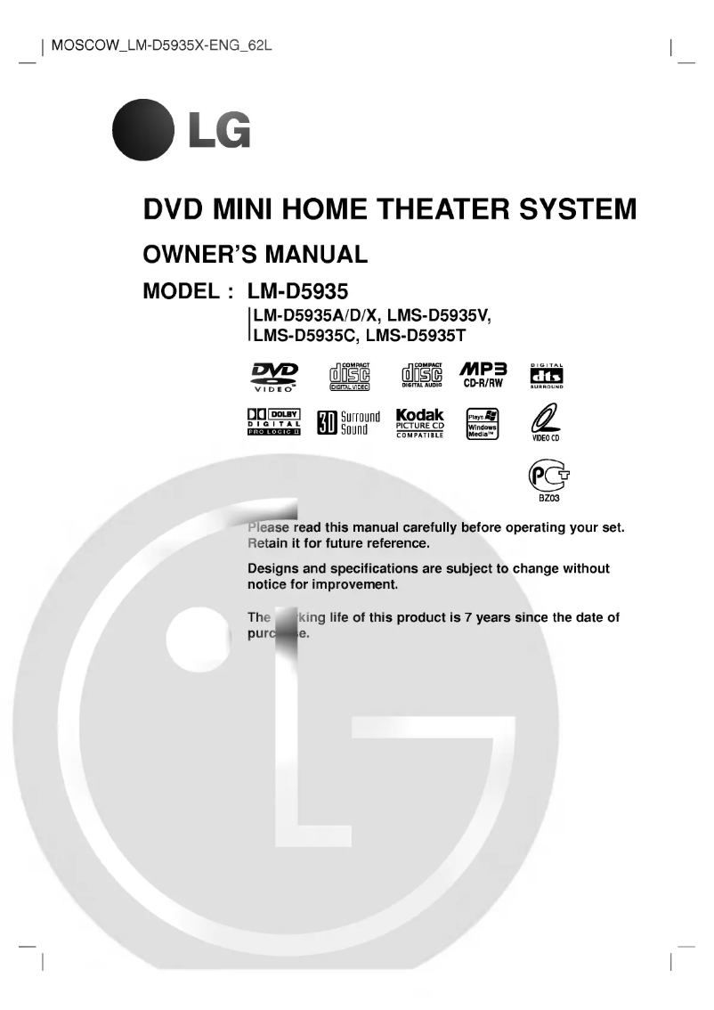 Page n°1 - Manuel utilisateur LG LM-D5935