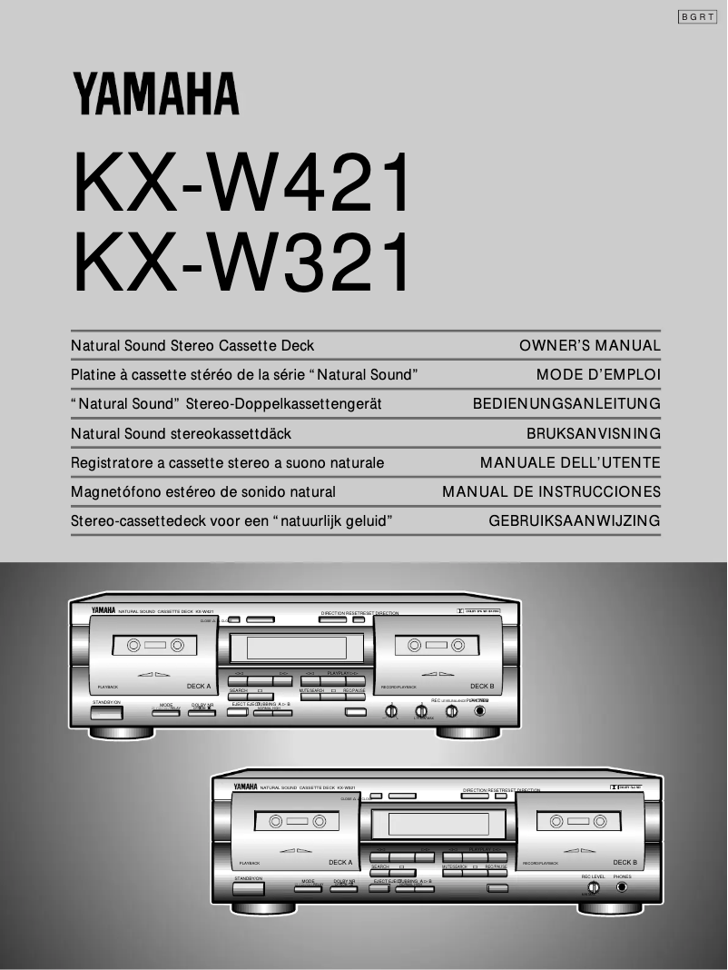 Page 1 de la notice Manuel utilisateur Yamaha KX-W421