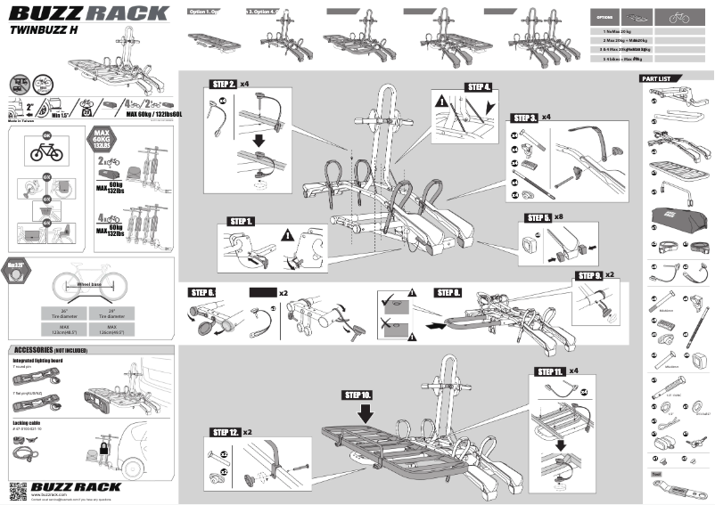 Page 1 de la notice Manuel utilisateur Buzz Rack Twinbuzz H