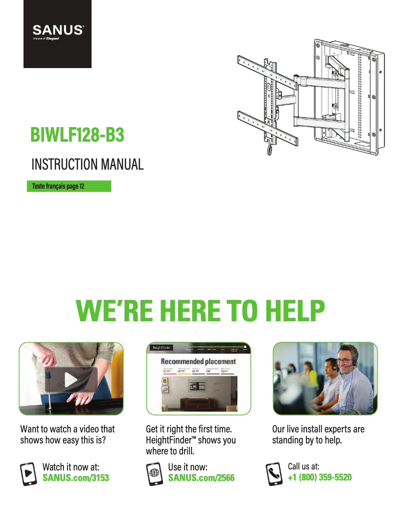 Image de la première page du manuel de l'appareil BIWLF128