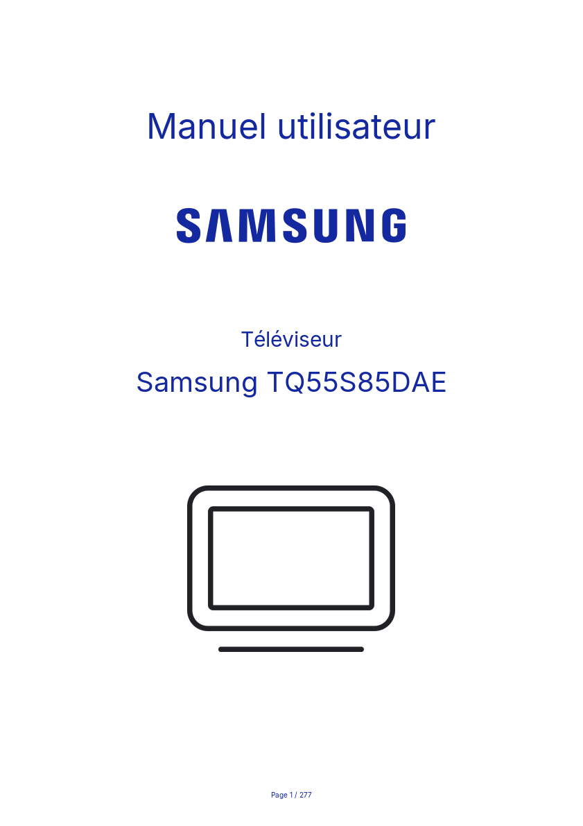 Page n°1 - Manuel utilisateur Samsung TQ55S85DAE
