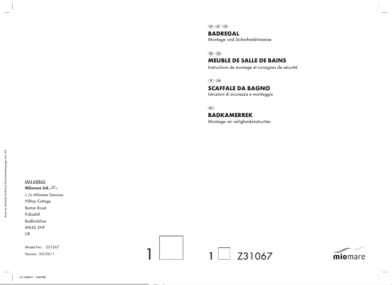 Image de la première page du manuel de l'appareil Z31067