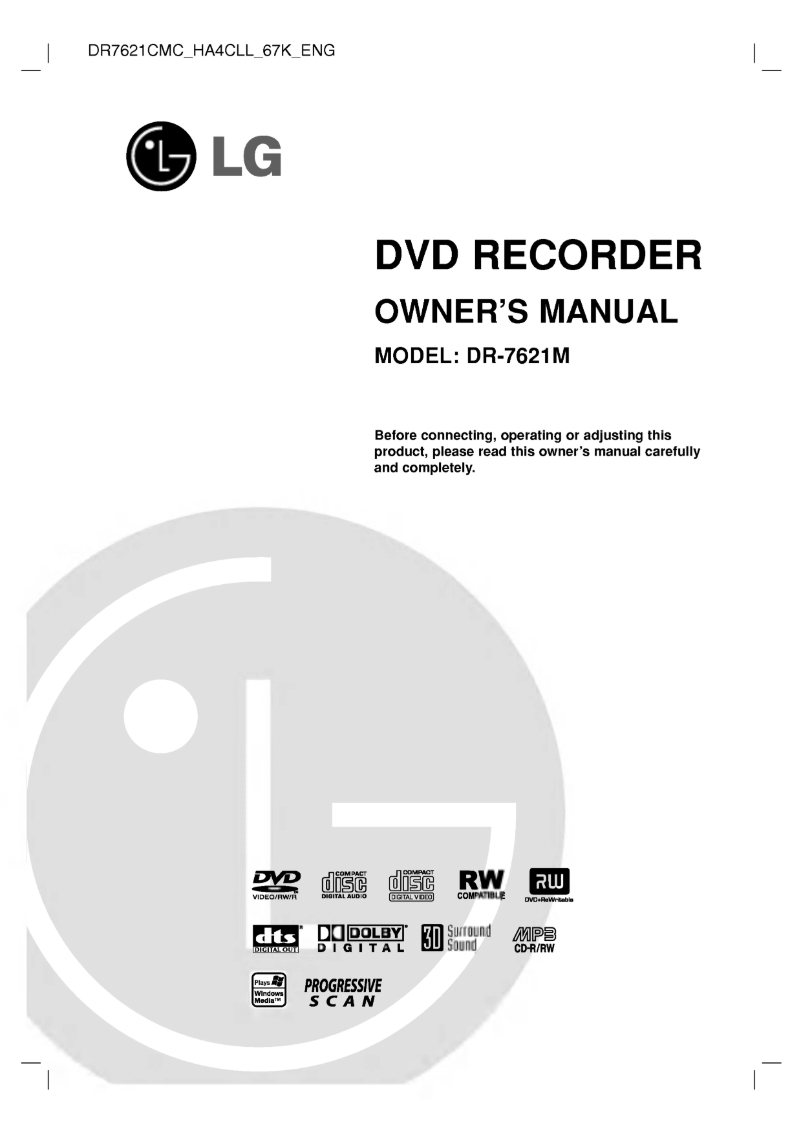 Image de la première page du manuel de l'appareil DR7621CMC