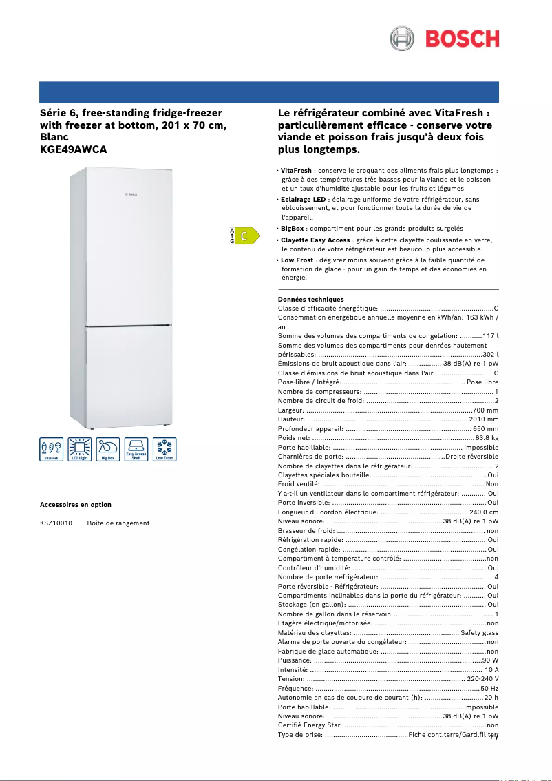 Image de la première page du manuel de l'appareil KGE49AWCA