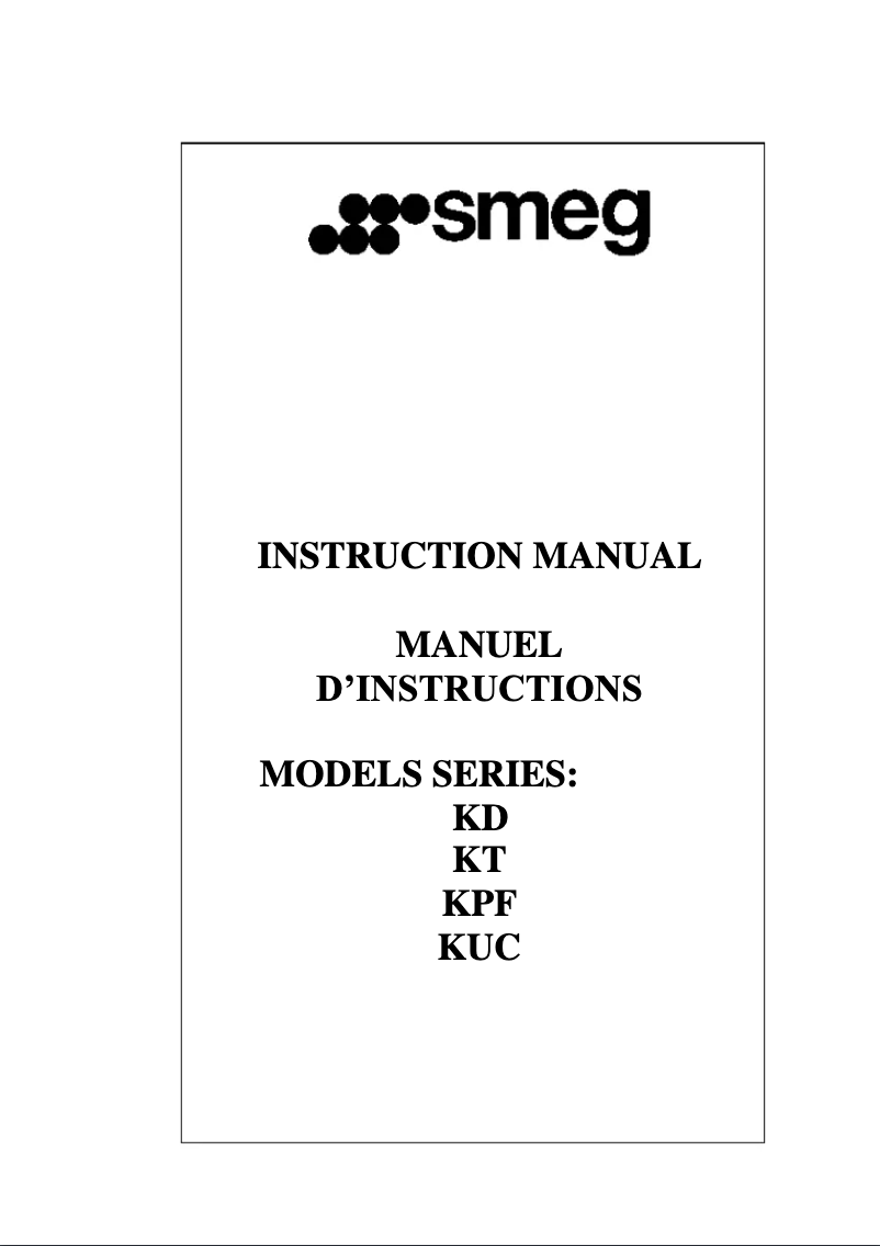 Page n°1 - Manuel utilisateur Smeg KD120XU