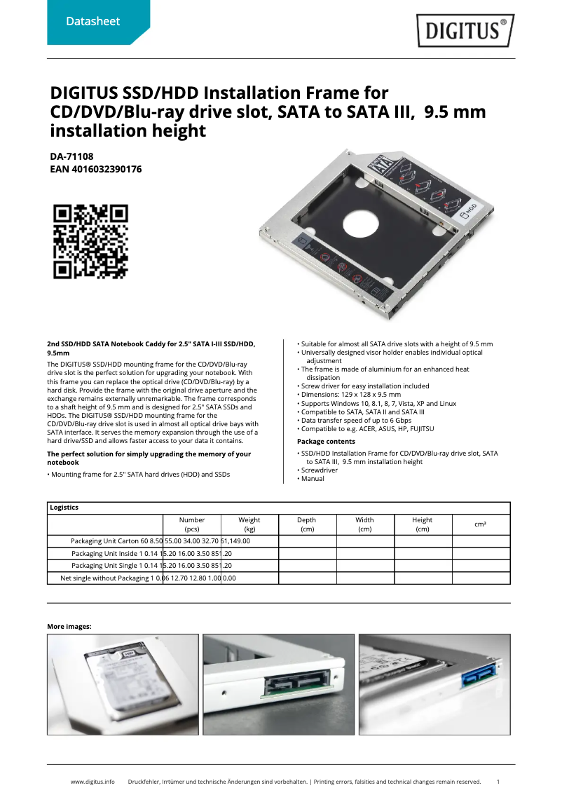 Page n°1 - Fiche technique Digitus DA-71108