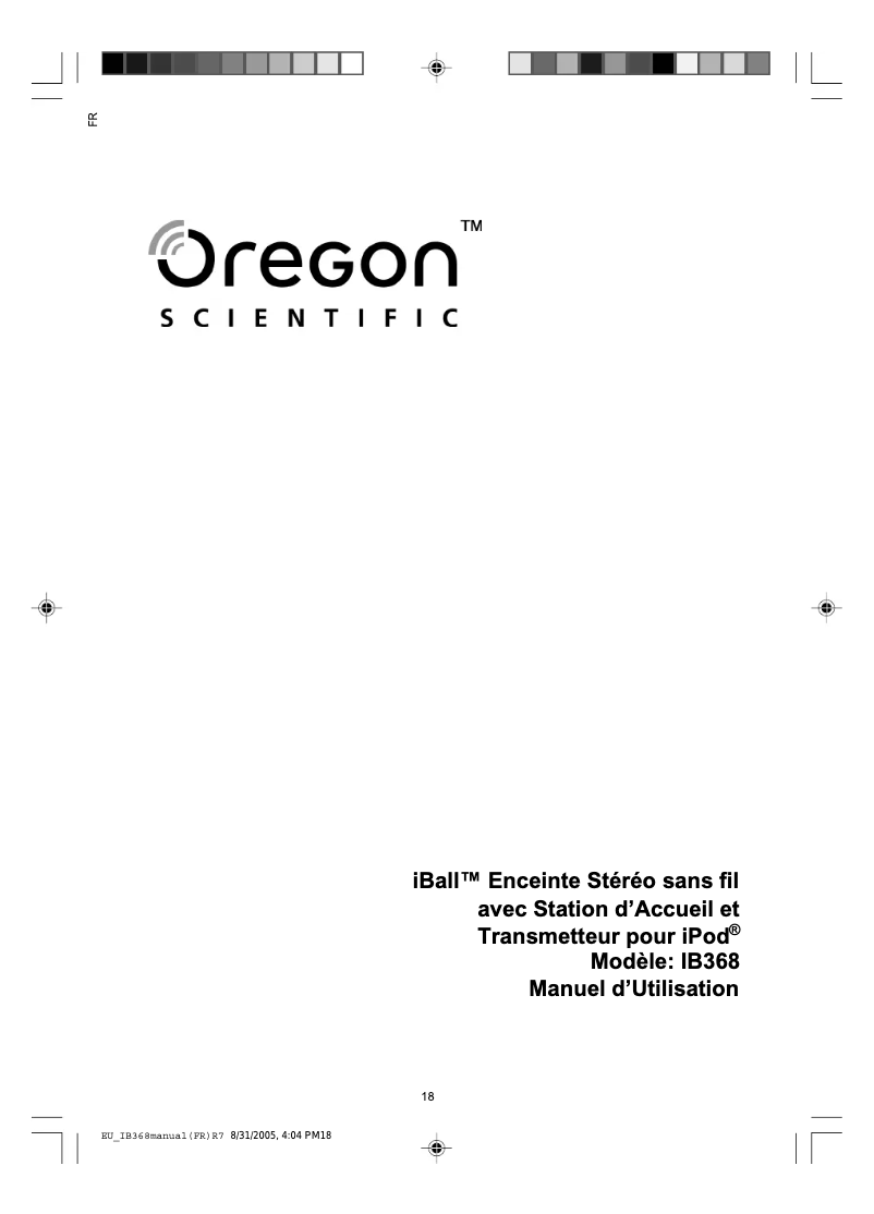 Page n°1 - Manuel utilisateur Oregon Scientific IB368