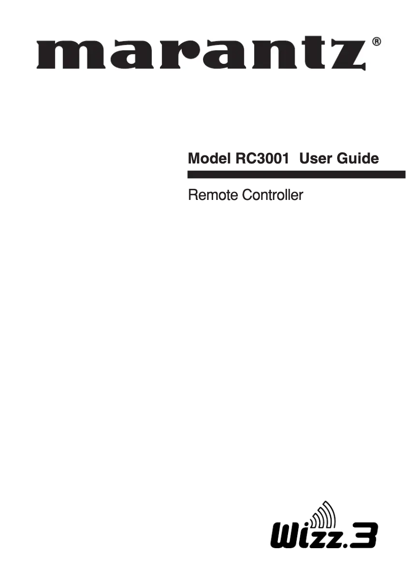 Page n°1 - Manuel utilisateur Marantz RC3001