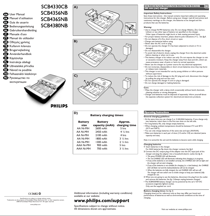 Page n°1 - Manuel utilisateur Philips MultiLife SCB4356NB