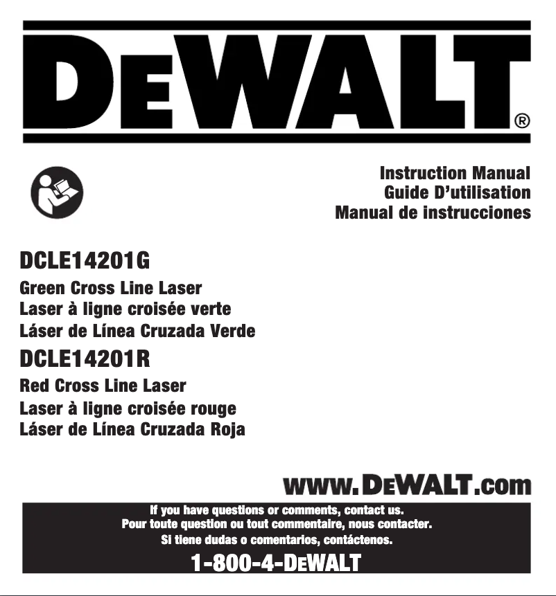 Page n°1 - Manuel utilisateur DeWalt DCLE14201G