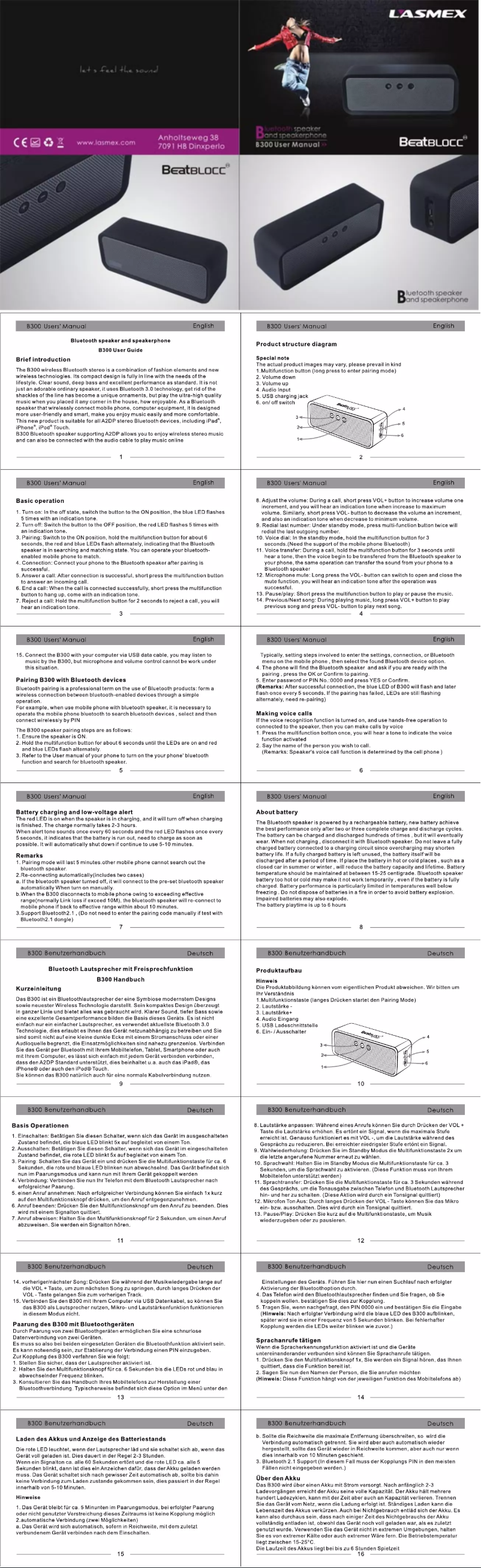 Image de la première page du manuel de l'appareil Beatblocc B300