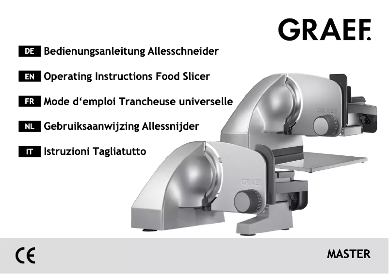 Page n°1 - Manuel utilisateur Graef Master M20