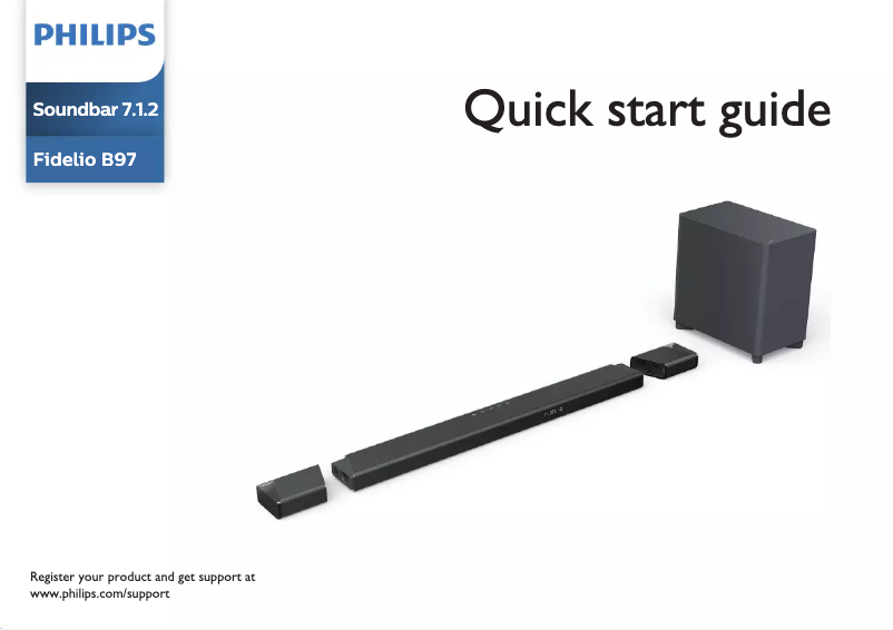 Page 1 de la notice Guide de démarrage rapide Philips Fidelio B97