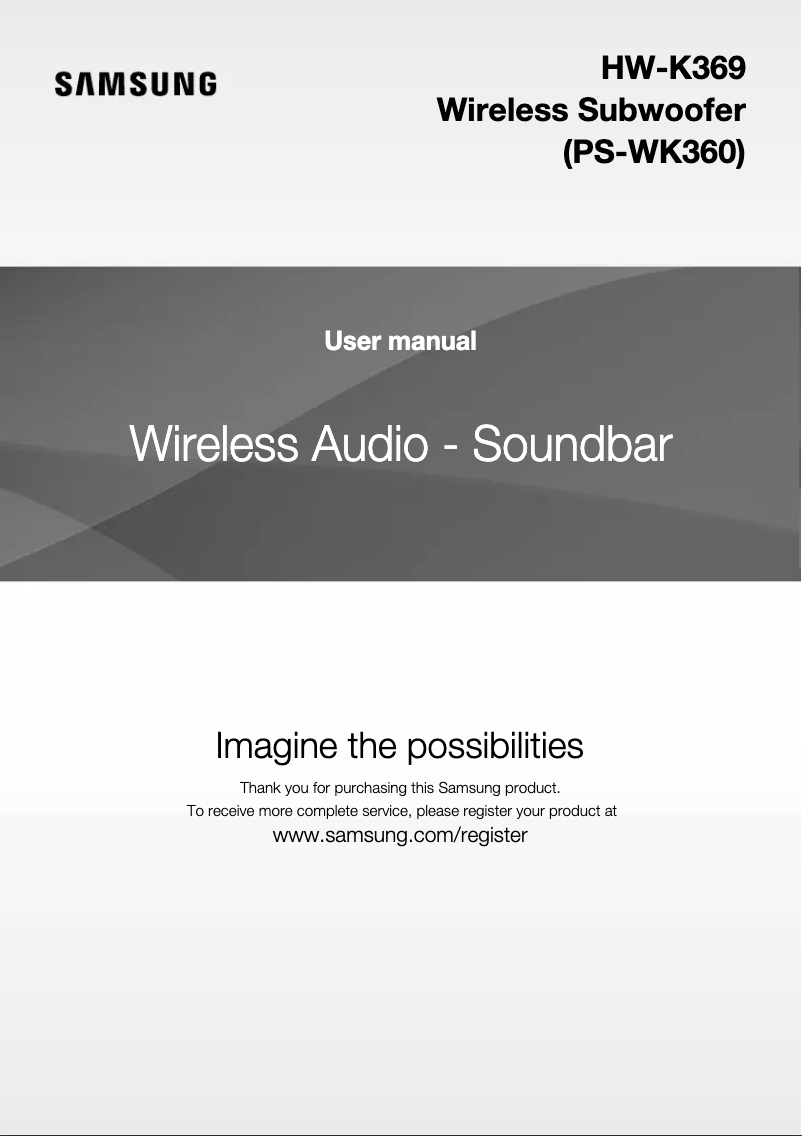 Page 1 de la notice Manuel utilisateur Samsung HW-K369