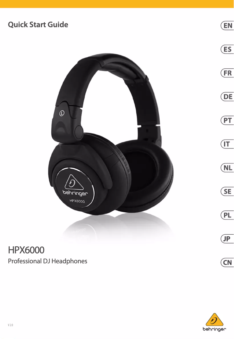 Page 1 de la notice Manuel utilisateur Behringer HPX6000