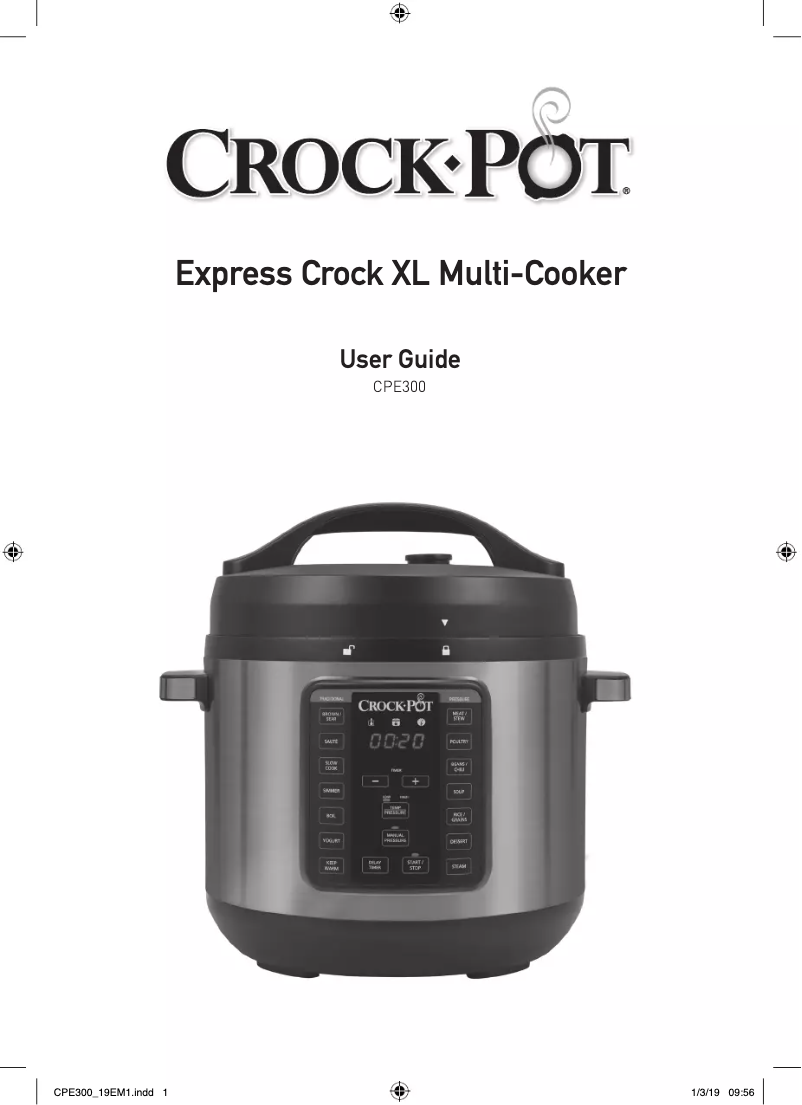 Página 1 del manual Manual de usuario Crock-Pot Express XL CPE300