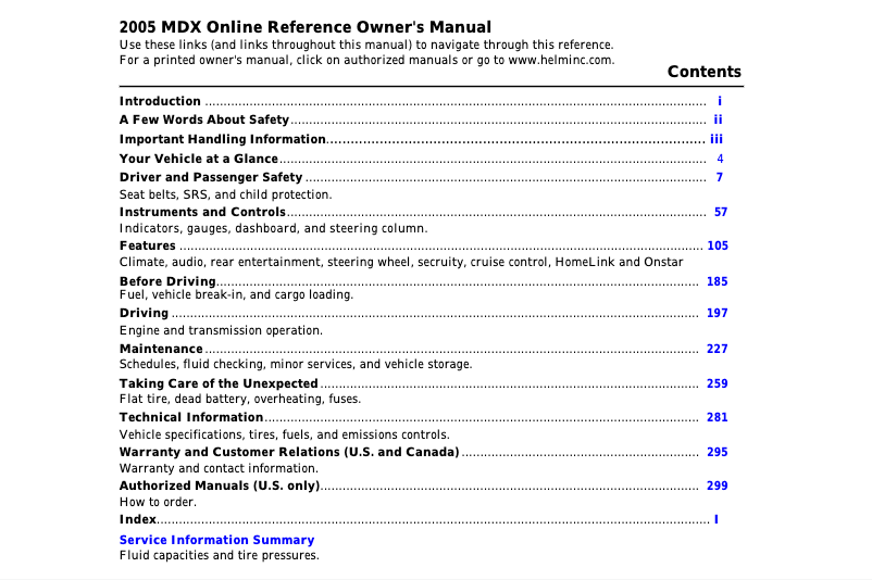 Image de la première page du manuel de l'appareil MDX (2005)