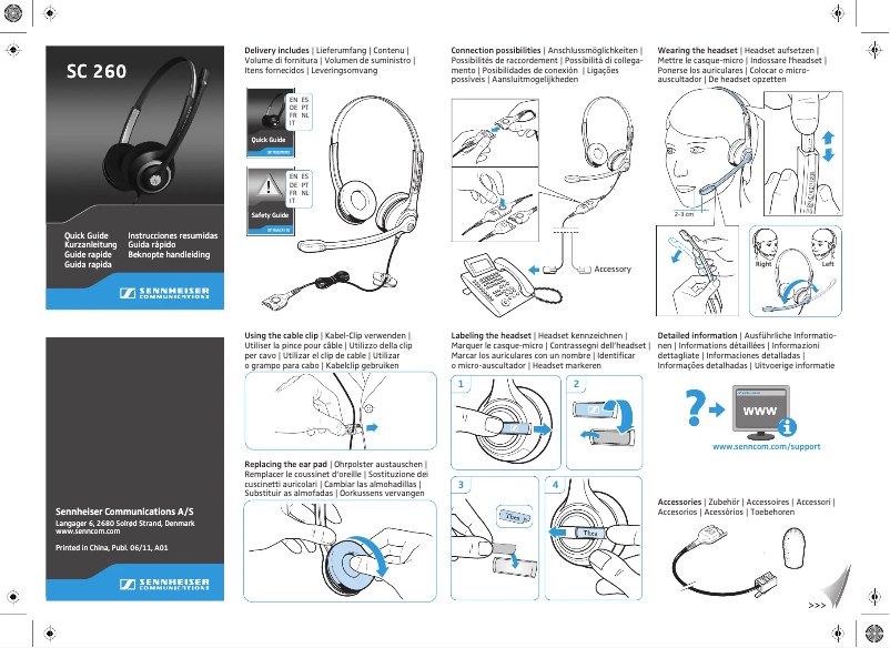 Page 1 de la notice Manuel utilisateur Sennheiser SC 260 USB ML