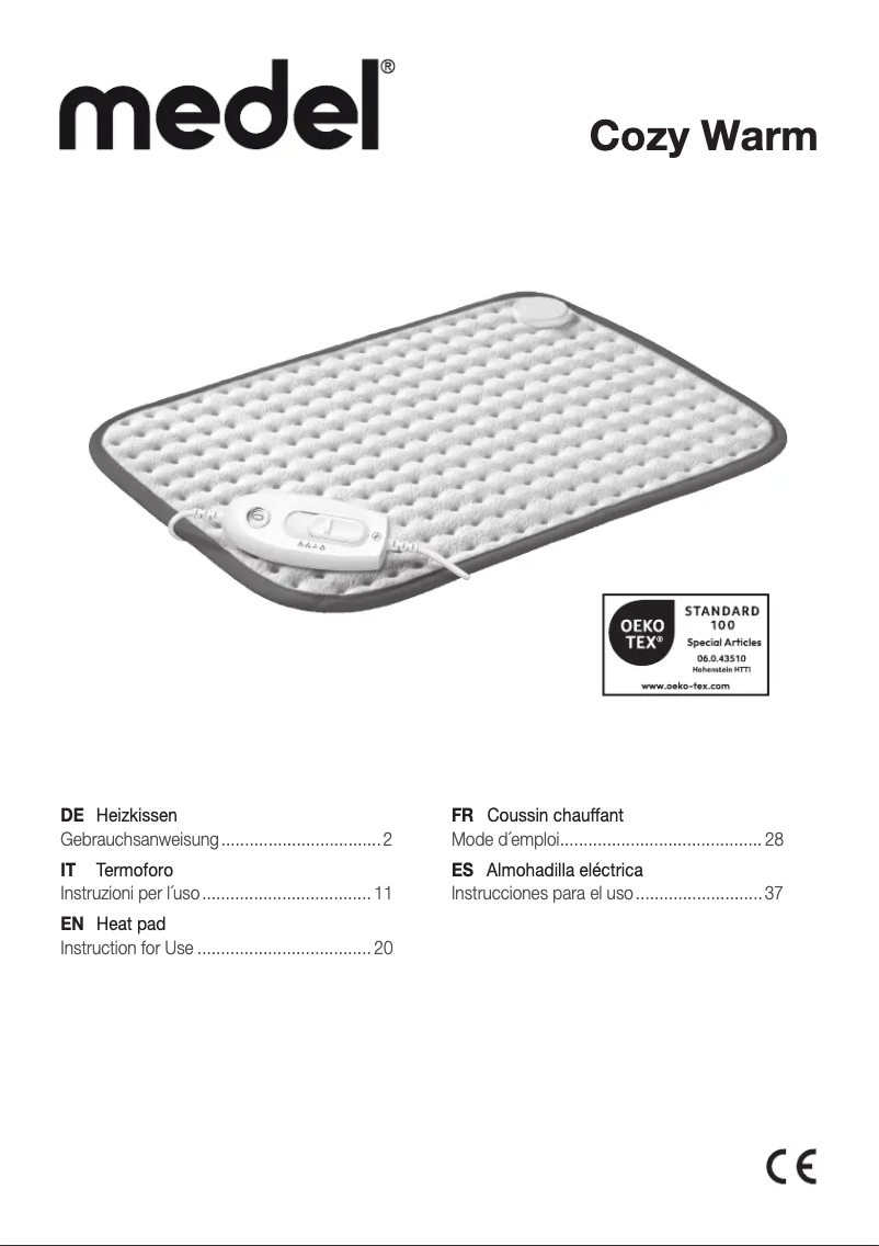 Image de la première page du manuel de l'appareil Cozy Warm