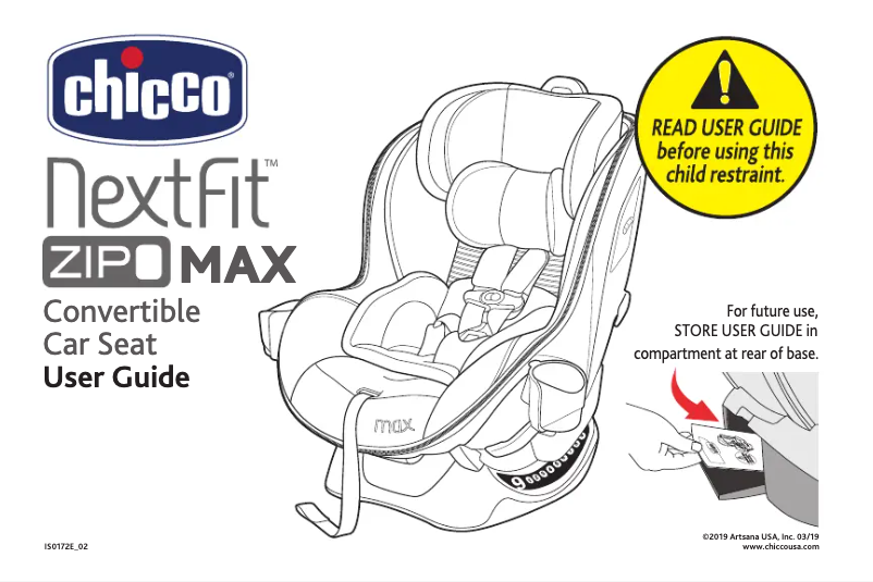 Page 1 de la notice Manuel utilisateur Chicco NextFit Zip Max