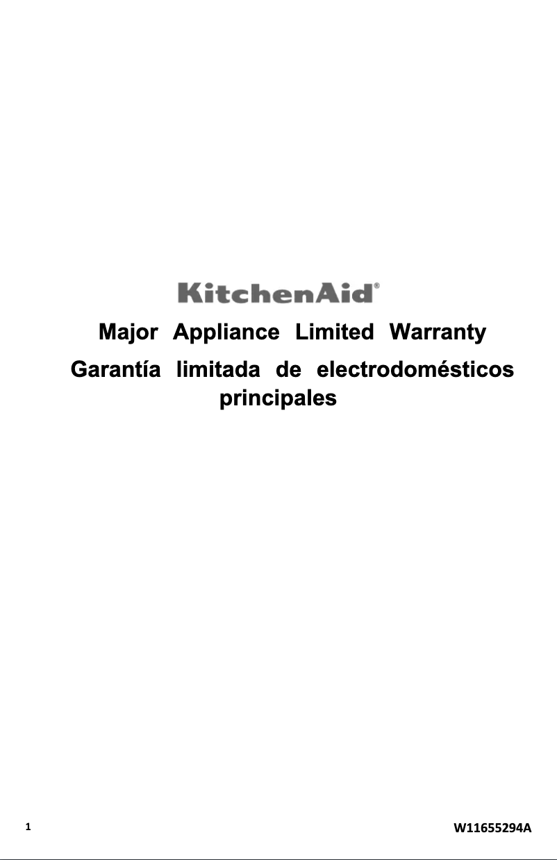 Page n°1 - Informations de garantie KitchenAid KMCS324P