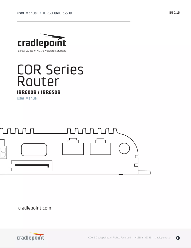 Page 1 de la notice Manuel utilisateur Cradlepoint COR IBR650B