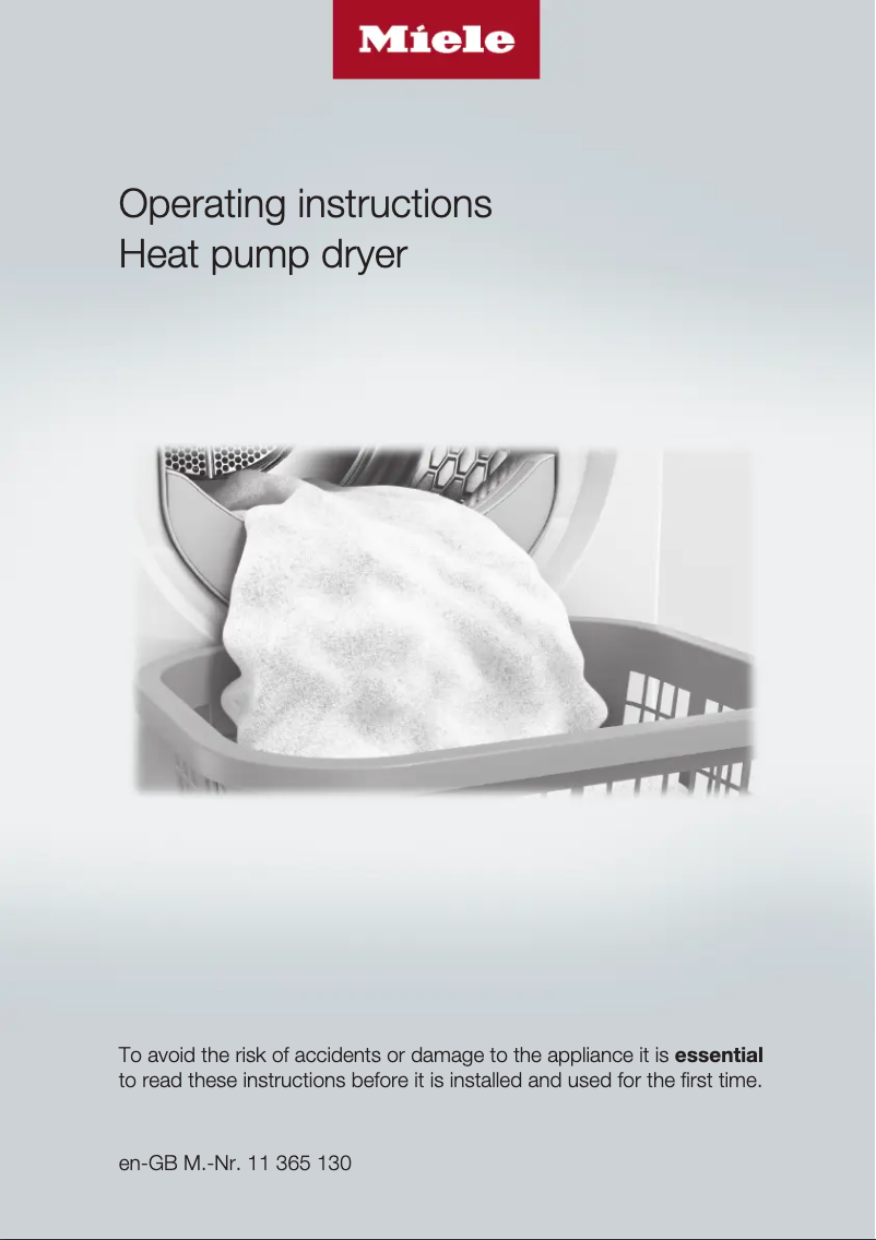 Page 1 de la notice Manuel utilisateur Miele TSF 643 WP