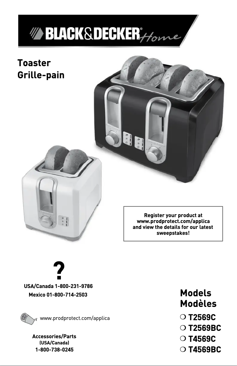 Page 1 de la notice Manuel utilisateur Black & Decker T4569BC