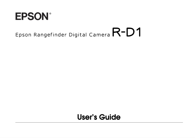 Image de la première page du manuel de l'appareil R-D1