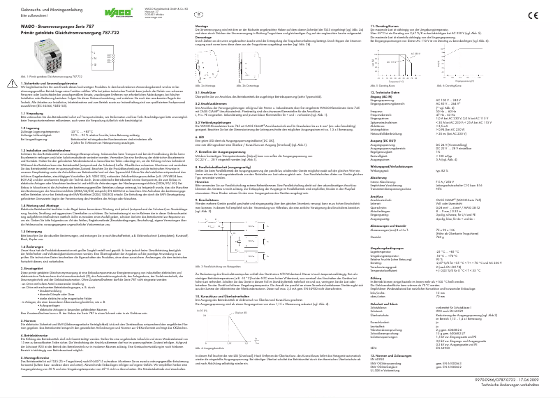 Page n°1 - Manuel utilisateur Wago 787-722