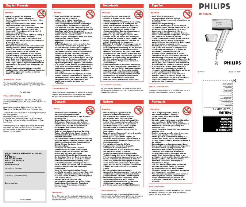 Imagen de la primera página del manual del dispositivo Silence HP4349