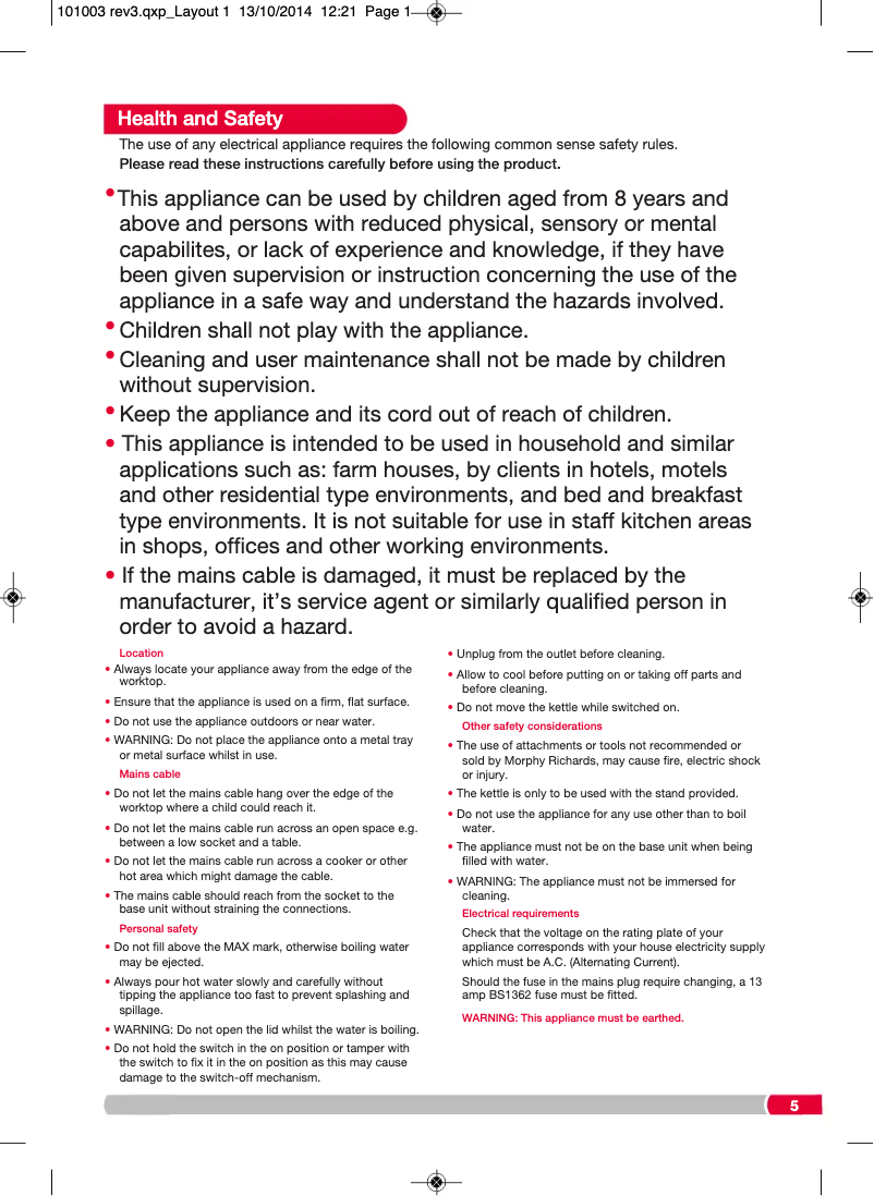 Image de la première page du manuel de l'appareil Chroma 101003