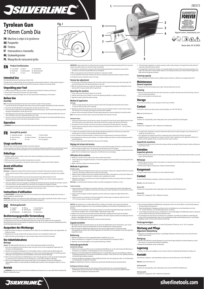 Page 1 de la notice Manuel utilisateur Silverline 282572