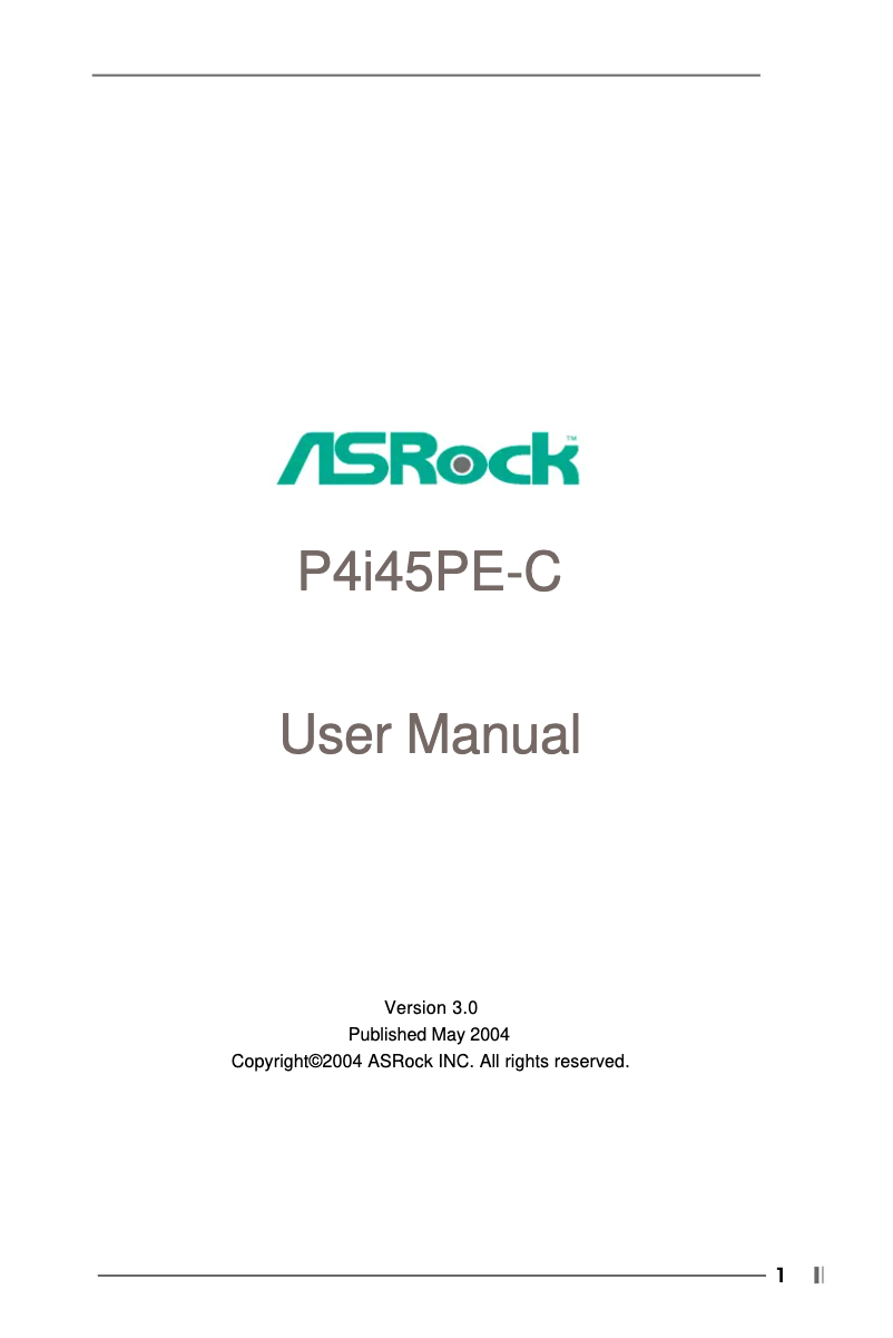 Image de la première page du manuel de l'appareil P4i45PE-C