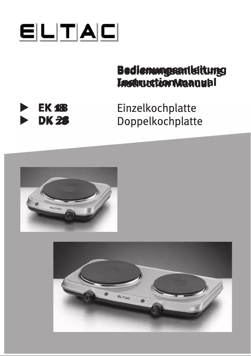 Page 1 de la notice Manuel utilisateur Rommelsbacher EK 18