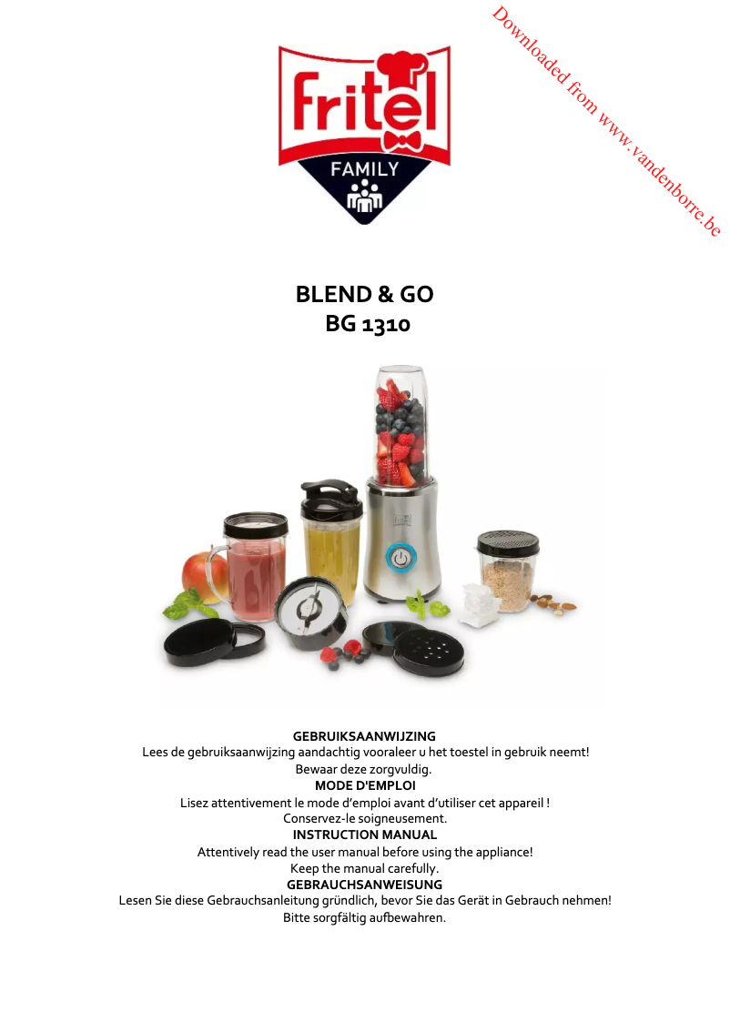 Image de la première page du manuel de l'appareil Blend & Go BG 1310