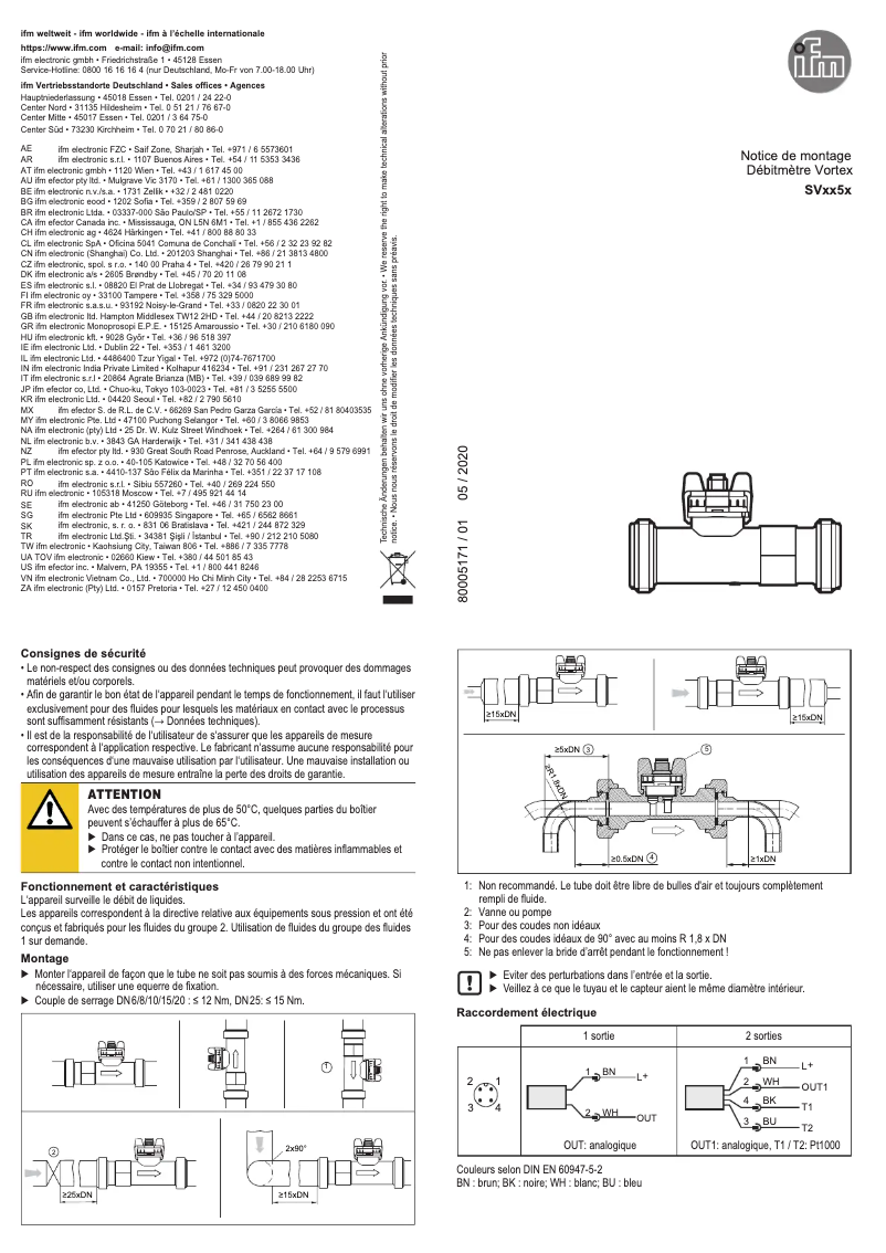 Page n°1 - Manuel utilisateur IFM SV3150