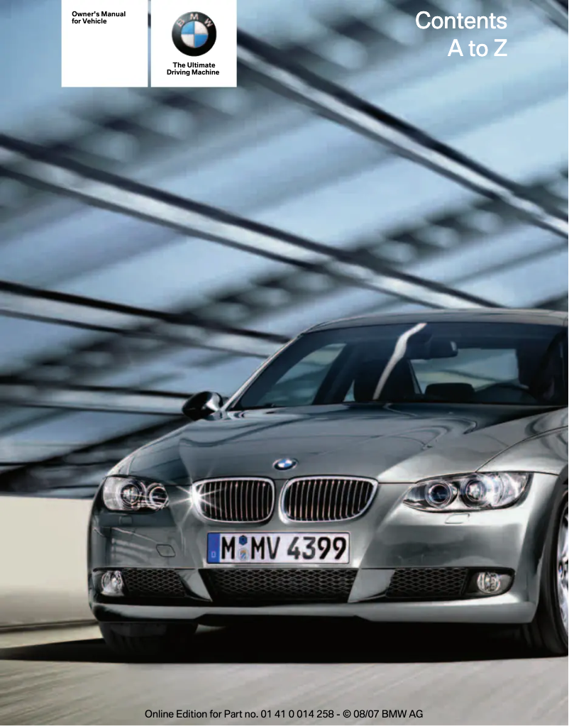 Page 1 de la notice Manuel utilisateur BMW 335xi Coupe (2008)