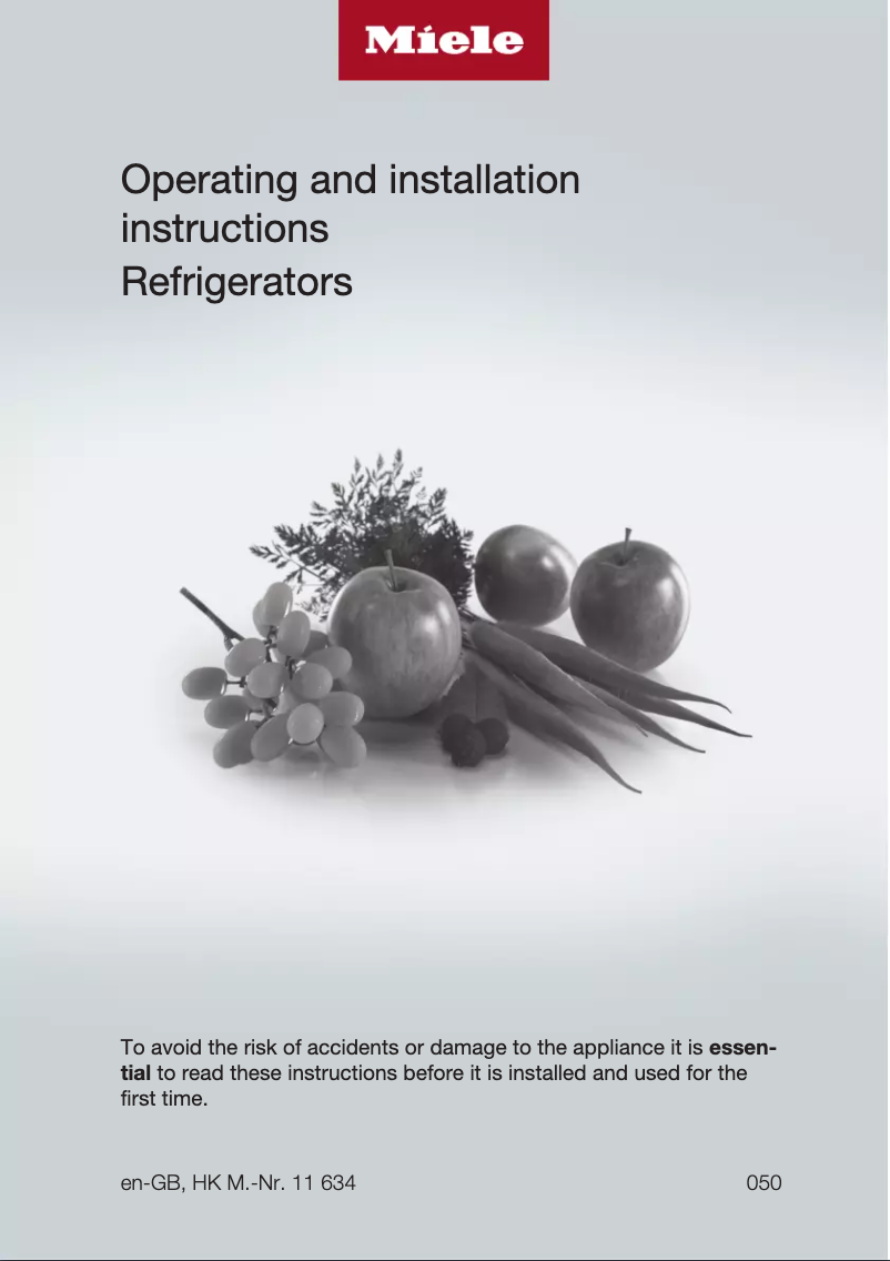 Page n°1 - Manuel utilisateur Miele K 2901 Vi