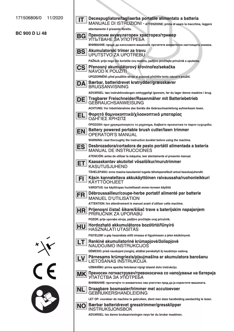 Page 1 de la notice Manuel utilisateur Stiga SBC 900 D AE