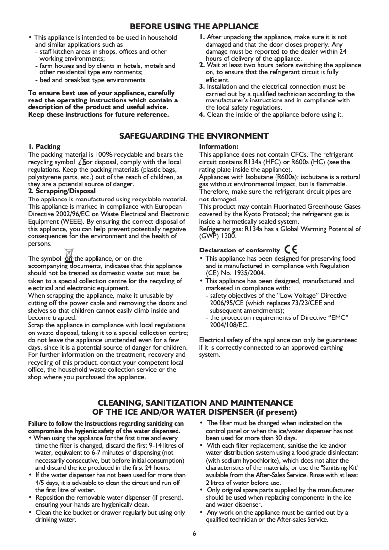 Page 1 de la notice Manuel utilisateur Bauknecht KGIF 3182