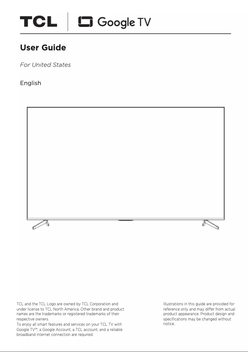 Page 1 de la notice Manuel utilisateur TCL 85Q750G