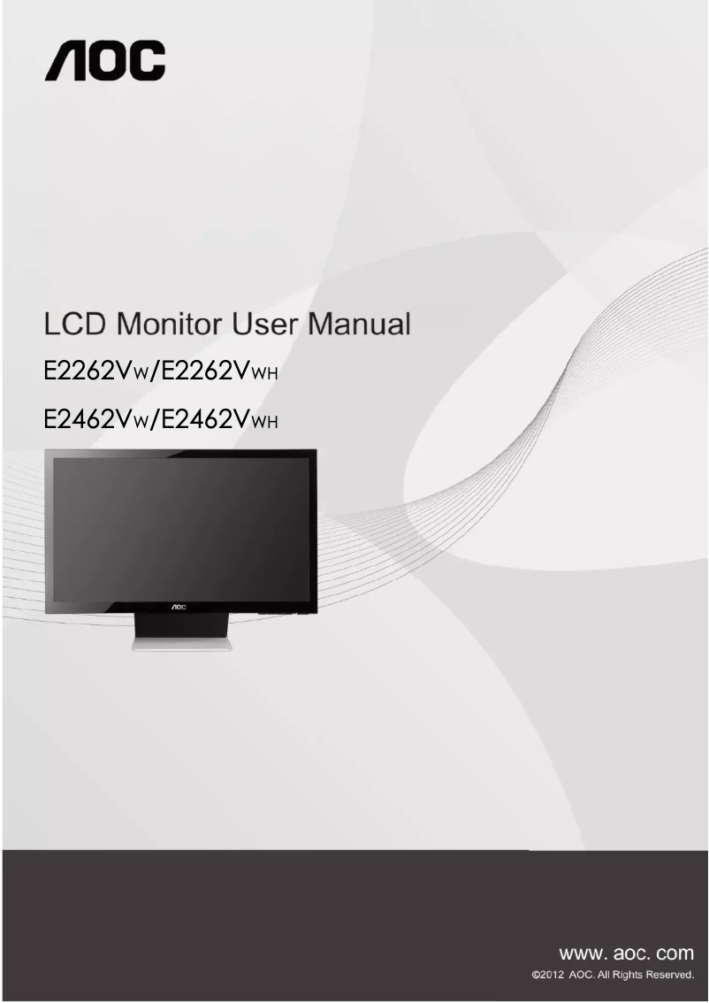 Page 1 de la notice Manuel utilisateur AOC E2262VW/BW