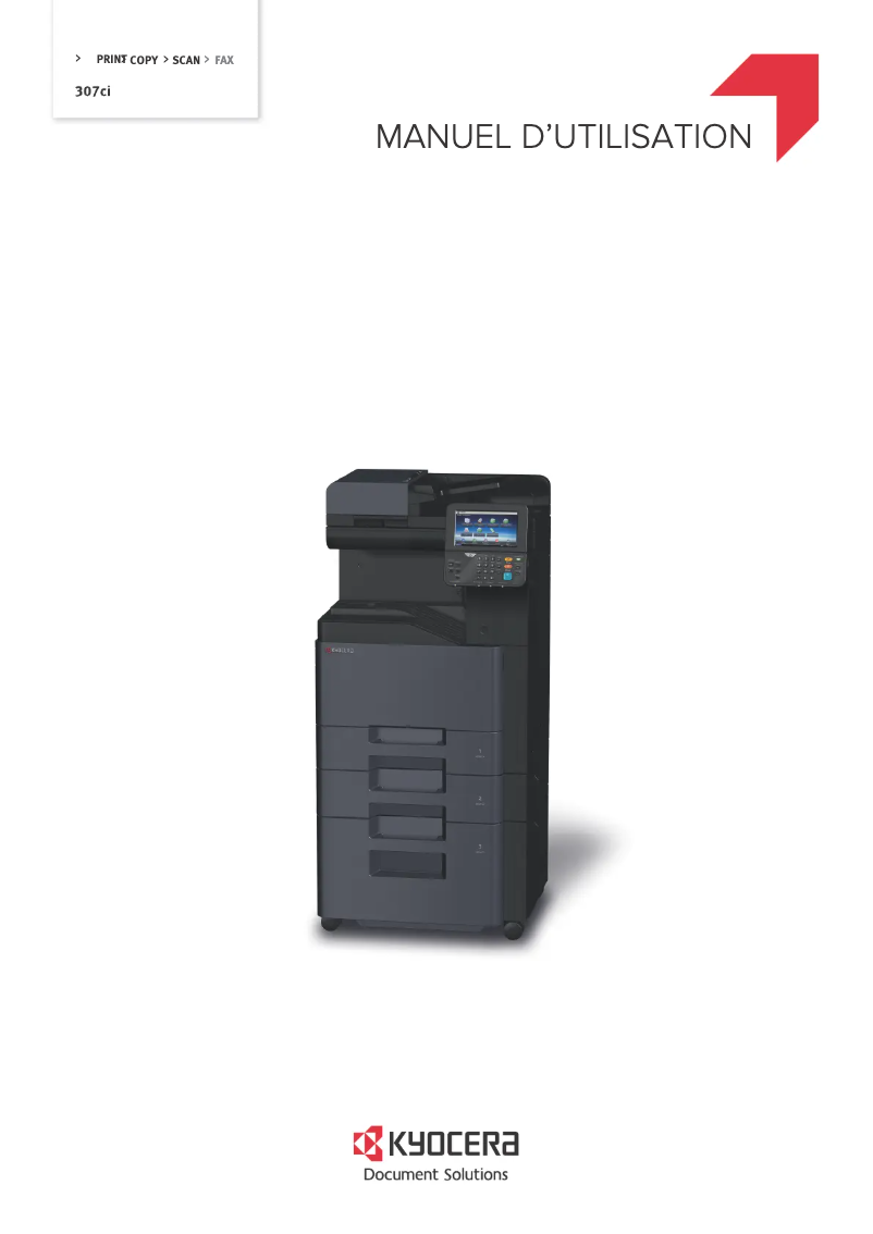 Page 1 de la notice Manuel utilisateur Kyocera TASKalfa 307CI