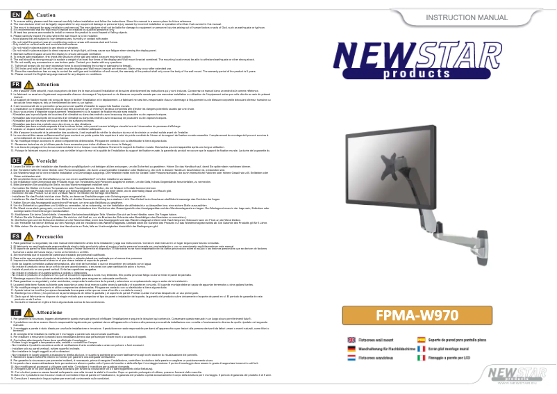 Page n°1 - Manuel utilisateur Newstar FPMA-W970